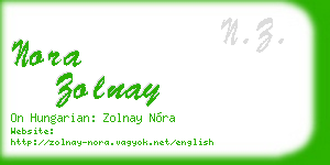 nora zolnay business card